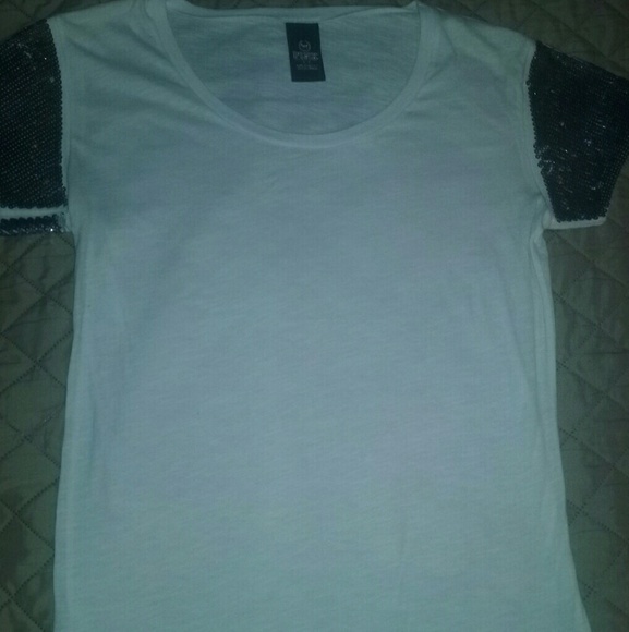 Victoria Secret S/P Blue/Silver Sequin Sleeve Tee - Picture 2 of 8
